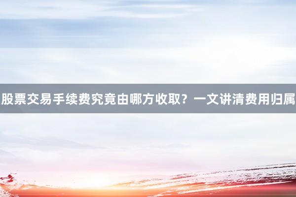 股票交易手续费究竟由哪方收取？一文讲清费用归属