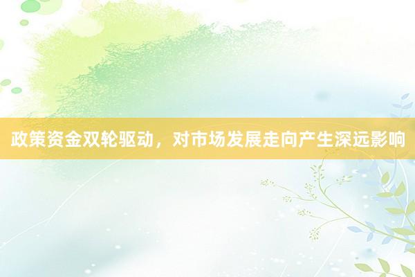 政策资金双轮驱动，对市场发展走向产生深远影响