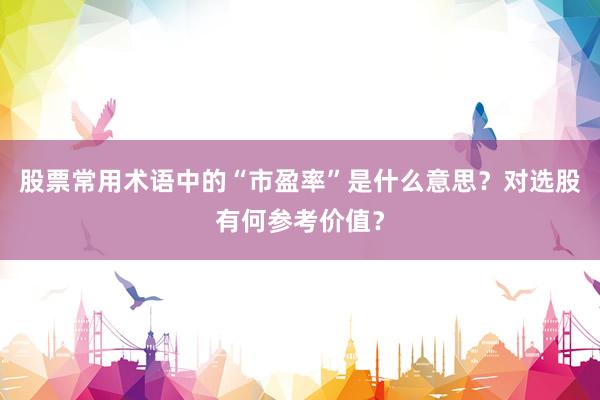 股票常用术语中的“市盈率”是什么意思？对选股有何参考价值？